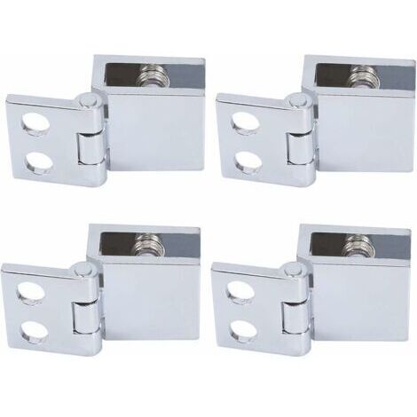 BUNTHAUS 4 pcs Charnière En Verre Clip Pince Pinces Charnière De Porte En Verre Installation Facile Support En Verre Durable Meubles Charnière De Porte En Verre Pinces En Verre pour Portes En Verre Vi