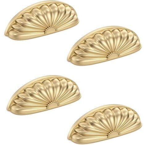 BUNTHAUS 4 Pcs Espacement des trous 76mm Poignée Doré Rétro Poignee de Meuble Vintage Bouton Tiroir zinc Poignée avec Placards Armoire Commode Tiroirs