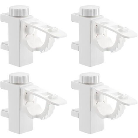 BUNTHAUS 4 pièces De Pince Porte Rideaux,Barre Transversale Réglable,Tringle à Rideaux en Plastique,Tringle Rideaux Sans Percage,Attache Rideau Sans Percage,Supports Pour Tringles à Rideaux