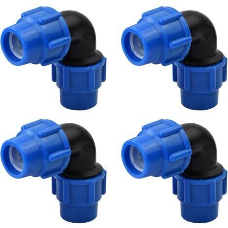 BUNTHAUS 4 Pièces Raccord Coudé à 90 Degrés, 25mm X 25 mm Connecteur pour Tuyau D’eau Pe de Compression, pour Une Installation Intérieure et Extérieure