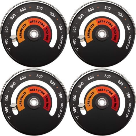 BUNTHAUS (4 Pièces) Thermomètre Magnétique Thermomètre Poêle à Bois Thermomètre de Conduit de Cheminée Thermomètre de Température Poêle pour Éviter un Ventilateur Endommagé par une Surchauffe