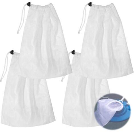 BUNTHAUS 4 Sacs de Nettoyage de Piscine, Sacs filtrants en Maille Fine pour aspirateur de Piscine, Sacs en Maille avec Cordon de Traction et de Verrouillage pour Le Nettoyage des Feuilles de Piscine