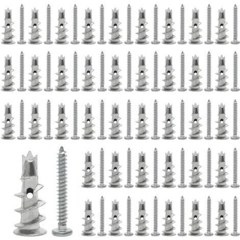 BUNTHAUS 40 Pièces Cheville , Cheville Placo Charge Lourde avec Vis Autoperceuses, Chevilles Métalliques Fixations pour Cavités Béton Briques Plaques de Plâtre
