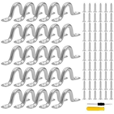 BUNTHAUS 40 Pontet INOX, Acier Inoxydable Pontet avec 80 vis & 1 Tournevis pour Bateau et Kayak,Pont,Voile D\\'ombrage de Voiture,Grement de Cano (6 mm)