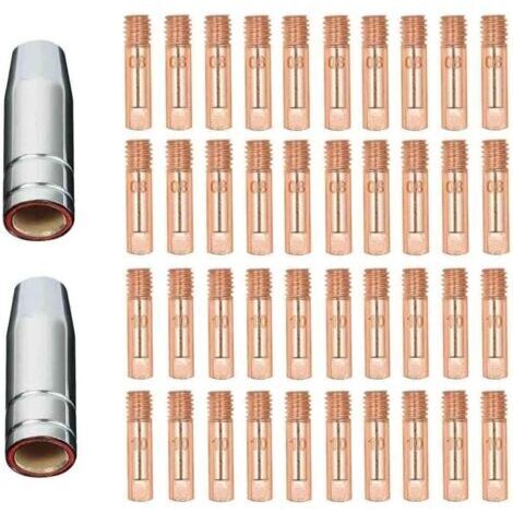 BUNTHAUS 42 pices MB15 15AK buses de gaz buses de contact porte-buse 0,8 mm MIG/MAG consommables pour torche de soudage pointes de contact MIG machine de soudage MIG