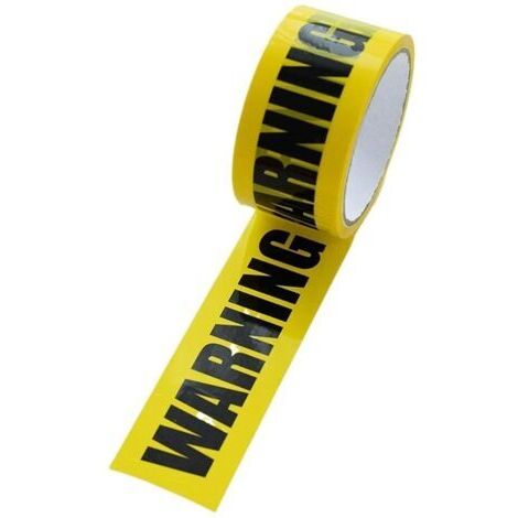 BUNTHAUS (4.8cm x 25m) Ruban de Marquage au Sol Jaune et Noir, Bande WARNING , Ruban de Sécurité pour Décoration d'Halloween/Zone Dangereuse