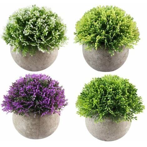 BUNTHAUS 4pcs Mini Plante Succulente Artificielle Plante Bonsaï Décoration Maison, Jardin, Cuisine, Mariage,Bureau Intérieur et Exterieur