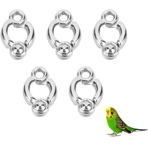 BUNTHAUS 5 Pcs Perroquet Jambe Anneau Perroquet Pied Chaîne en Métal Pet Oiseau Activité Ouverture Formation Pied Anneau Accessoires Perroquets Cage Fournitures(No.5), Ensoleillé