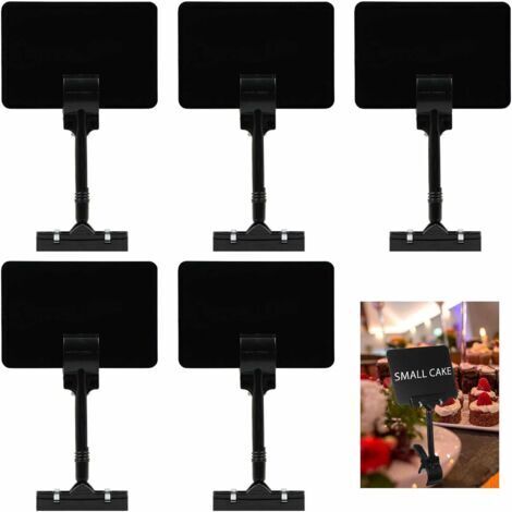 BUNTHAUS 5 Pièce Pinces étiquettes Clips Titulaire Prix Support D'affichage Présentoir avec de Réutilisables Double Face pour Magasins Fruits Restaurants Supermarchés
