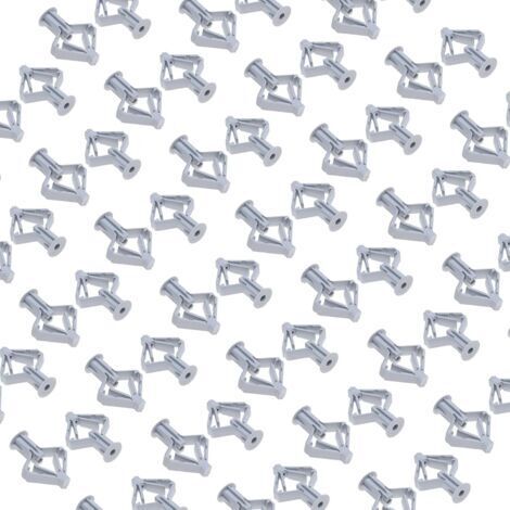 BUNTHAUS 50 Pièces Cheville murale en, M8x50mm Universel Bouchons d'extension, Cheville à Cavité Expansible, Manche en Plastique, Raccord d'ancrage en Nylon pour Argile, Plaque de Plâtre