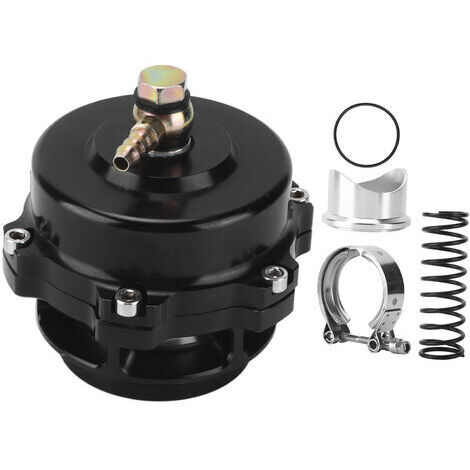 BUNTHAUS 50mm noir Turbo V bande soupape de soufflage soudure sur bride 35psi métal caoutchouc universel pour voiture