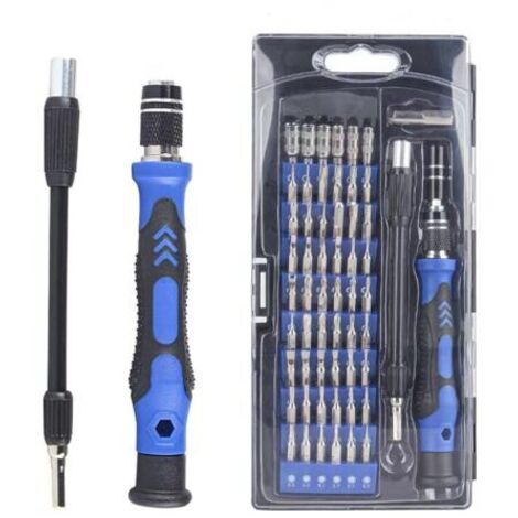 BUNTHAUS 58 en 1 bleu poignée multifonction tournevis combo set pour téléphone portable, smartphone, console de jeu, tablette, PC, bleu