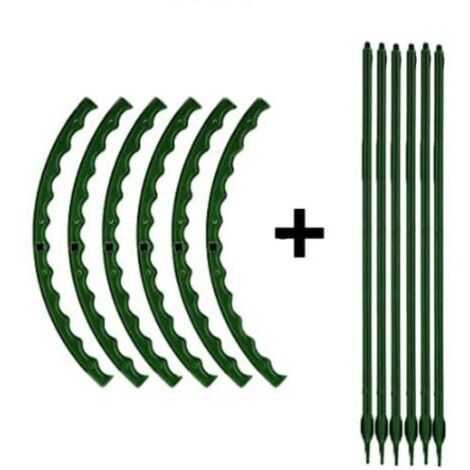 BUNTHAUS 6 PCS Support pour Plantes de Jardin Piquet de Support pour Plantes Anneau de Support pour Plantes Semi Circulaire Support de Cage pour Plantes en Plastique Pot de Fleur Treillis Grimpant pou
