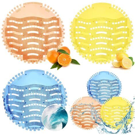 BUNTHAUS 6 pièces de grille pour urinoir avec parfum, grille universelle pour urinoir avec protection anti éclaboussures, protection anti éclaboussures et anti odeurs, insert pour urinoir pour toilett