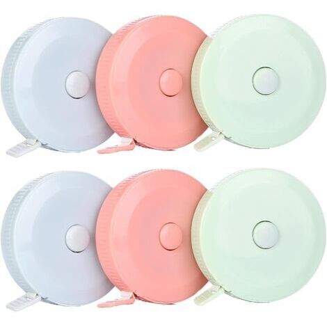 BUNTHAUS 6 Pièces Metre Ruban Couture 15m, Ruban à Mesurer Rétractable pour Mesures Corporelles Ruban Souple, Mètre Ruban Double Face pour Regime Couture Tailleur, Ruban Mesure Corps