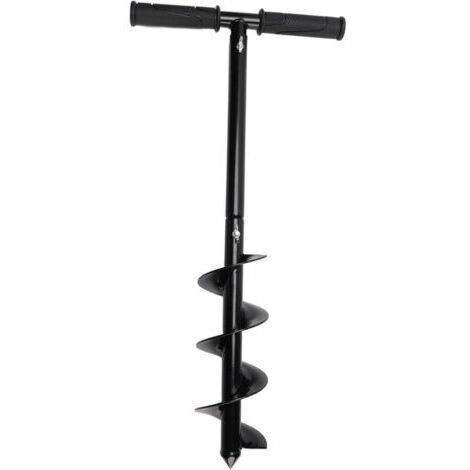 BUNTHAUS 60cm Main Auger Post Hole Digger, Acier laminé à Froid en Forme de T Jardin Auger Foret avec Poignée Antidérapante Manual Earth Auger Drill pour Cultiver en Profondeur des Semis