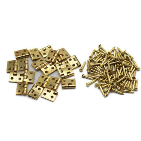 BUNTHAUS 60pcs mini charnières en laiton pour boîte à bijoux avec vis 240pcs petites charnières 8x10mm