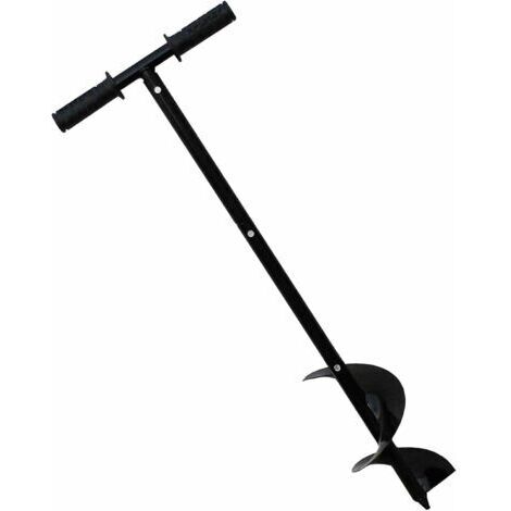 BUNTHAUS 85 cm Main Auger Post Hole Digger, Acier laminé à Froid en Forme de T Jardin Auger Foret avec Poignée Antidérapante Manual Earth Auger Drill pour Cultiver en Profondeur des Semis