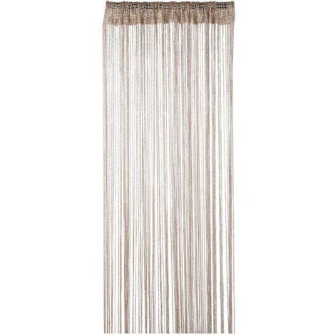 BUNTHAUS 90cm x 200cm ChampagneCorde Rideaux Paillette Frange Panneau Fly Écran Pièce Diviseur Gland Rideau pour Portes, Porte,Windows,Maison Décoration, Événement Décoration