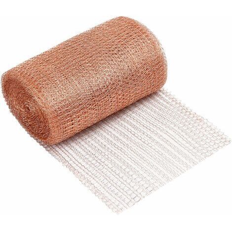 BUNTHAUS 9M Maille de Cuivre de Antiparasitaire, Flexible Filet en Cuivre Tricoté, Maille de Filtre en Cuivre, Grillage en Cuivre Protection pour Maison Jardin Anti Rongeur Insectes Escargots, Couche 