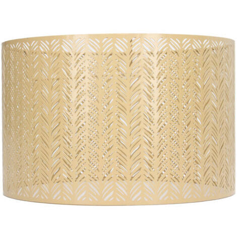 BUNTHAUS Abat-jour tambour E27 E14, Clip en forme de feuille de sapin, couvercle d'abat-jour décoratif en métal ajouré pour lampe de plafond murale de Table, or