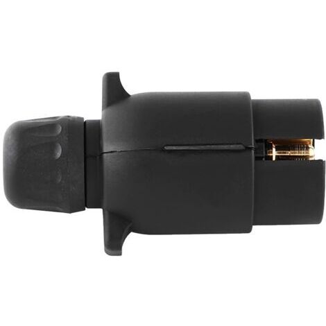 BUNTHAUS Adaptateur de connecteur de câblage de type N à 7 broches pour prise de remorque électrique 12 V, noir, en plastique.