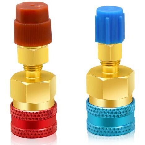 BUNTHAUS Adaptateurs R1234yf vers R134a, kit de coupleurs Rapides Kit de Recharge de réfrigérant R1234yf, adaptateurs côté Haut/Bas R134a vers R1234yf pour Recharge d'évacuation du système de réfrigér