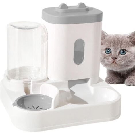 BUNTHAUS Aimoonsa – Distributeur automatique de croquettes et d'eau pour chat – 2 bols 2,3L nourriture et 1L eau – Conception robuste et facile à nettoyer