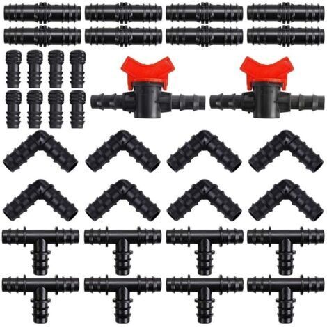 BUNTHAUS AIMOONSA Kit de raccords d\\'irrigation pour tubes - 34 pices - Connecteurs en plastique - Connecteur de tuyau d\\'arrosage de 16 mm (1,6 cm) - Connecteurs mixtes pour systmes d\\'irrigation 