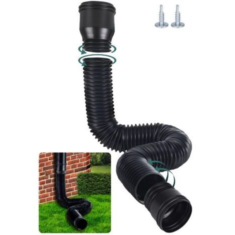 BUNTHAUS Aimoonsa – Rallonge gouttière flexible – Extension télescopique 47 à 150 cm – Adaptateurs 80/100 mm – Matériau PE épais pour résistance aux intempéries