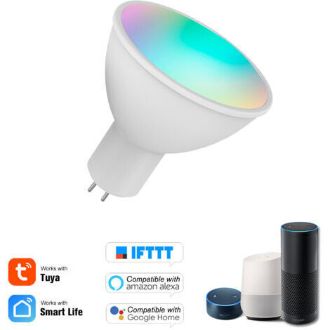 BUNTHAUS ‌Ampoule Connectée WiFi Intelligente‌ RGB+W+C (5W, GU5.3) - Gradable, Contrôle par APP/Assistant Vocal (Alexa, Google Home)
