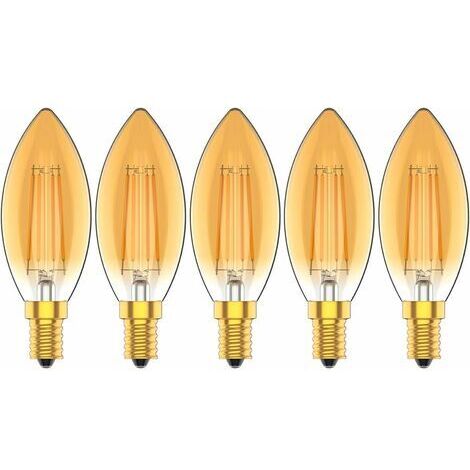 BUNTHAUS Ampoules Bougie à LED E14 4W, 30W Ampoule à incandescence équivalent, 2200K Blanc Chaud, 300LM, Cri80+, Petit Culot à Vis, Chandelier ampoules LED,Lot de 5