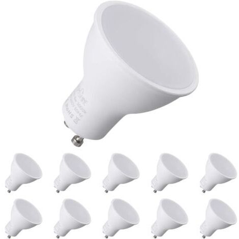 BUNTHAUS Ampoules LED GU10, 7W équivalent Ampoule Halogène 70W, 550ml, Blanc Chaud 3000K, 120°Larges Faisceaux, Ampoules LED Spot, Lot de 10 [Classe énergétique A++] [Classe énergétique F]