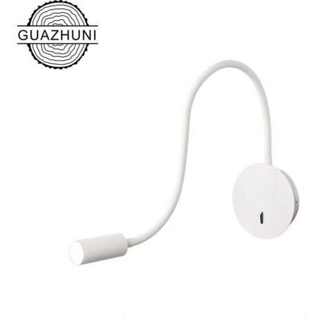 BUNTHAUS Applique murale Liseuse Applique Murale 3W LED 3000K Lampe de Lecture Col de Cygne Lampe, (Blanc)