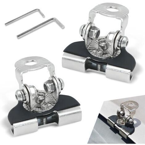 BUNTHAUS (Argent) 2 supports de montage pour barre lumineuse LED de voiture, supports de feux de fossé réglables mentalement, support de fixation non destructif, support de montage universel pour feu 
