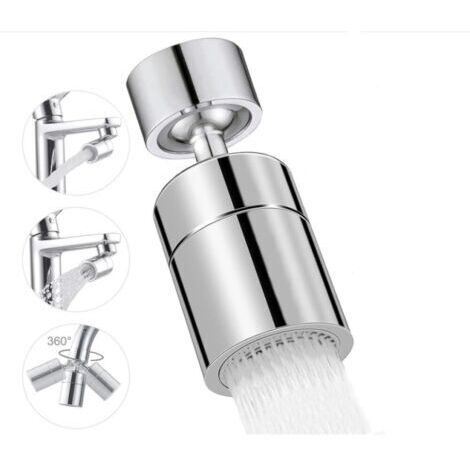 BUNTHAUS argent，Aérateur de Robinet, 360° Pivotant Embout Robinet Cuisine, 2 Modes Mousseur Robinet Economie Eau, Pour Robinet Pour Éviers de Cuisine Salle de Bain lavabo