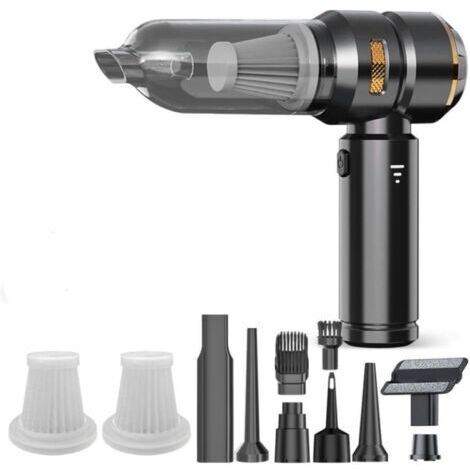 BUNTHAUS Aspirateur à main 4 en 1 sans fil, 3 vitesses 80 000 tr/min, puissant, aspirateur à main sans fil, mini aspirateur, pour voiture, maison et poils d'animaux