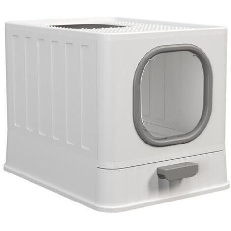 BUNTHAUS Bac Litière Chat Fermé: Maison de Toilette pour Chats XXL Anti Odeur - Caisse Litière Fermée Grande Taille, Capacité de Charge 15 kg, Anti-Traces, Anti-fuites 48.3x35.8x38.8cm