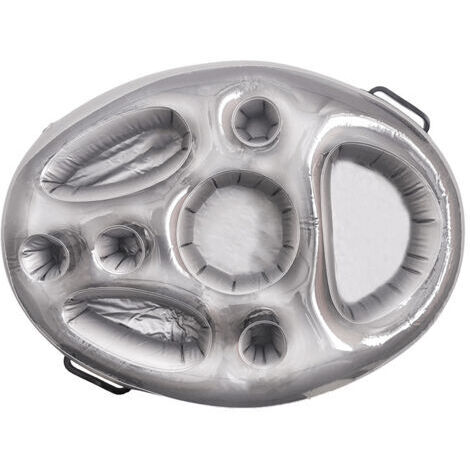 BUNTHAUS Bar de Piscine Flottant, 8 Trous Bar Flottant Piscine, Gonflables Porte-Boissons, Plateau Gonflable Bar Flottant, Bar Flottant Spa,5070cm（gris）