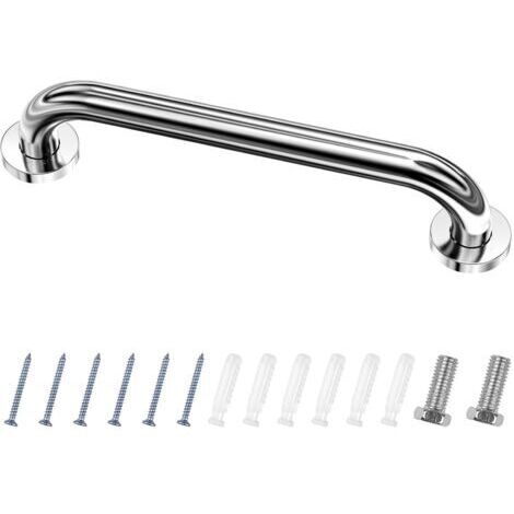 BUNTHAUS Barre d'Appui WC, Acier Inox Maintien Poignée Douche, 40cm Barre d'Appui Salle de Bain Coudée, Barres Douche, Baignoire Main Courante Inoxydable Âgées/Handicapées/Enfants