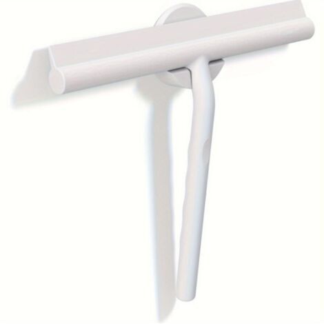 BUNTHAUS (Blanc, 28 cm) Raclette de Douche pour Douche, Salle de Bain, carrelage, Miroir, fenêtre, Support magnétique sans perçage, Autocollant, Design Moderne élégant.