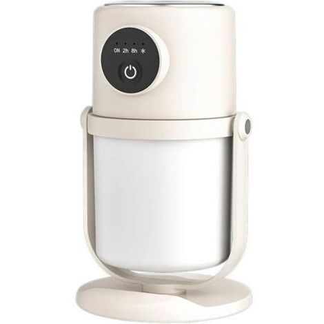 BUNTHAUS (blanc clair) Petit humidificateur réglable à 360°, machine portable à brume froide, distributeur d'humidité silencieux pour air sec, facile à transporter, opération à une touche