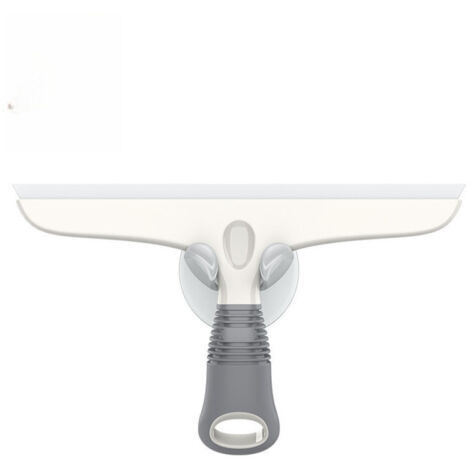 BUNTHAUS Blanc et Gris，Raclette Vitre Silicone avec Support Ventouse, Raclette Vitre Professionnel pour PareBrise de Voiture, Fenêtre, Porte de Douche, Salle de Bain
