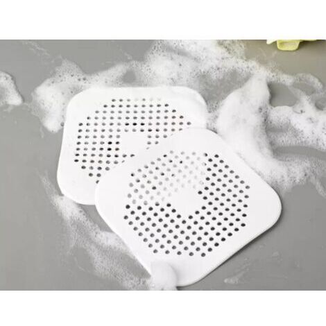 BUNTHAUS Blanc,2Pcs Protection de Drain de Silicone, Filtre Evier de Cuisine avec Ventouse, Filtre de Couverture de Drain de Baignoire, Filtre D'éVier de Cuisine Et Salle de Bain