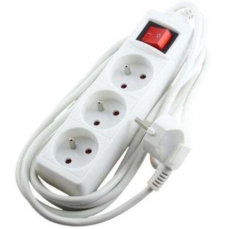 BUNTHAUS Bloc 3 Multiprise 16A 2P+E avec Interrupteur Rallonge 3M avec sécurité Enfant  Blanc
