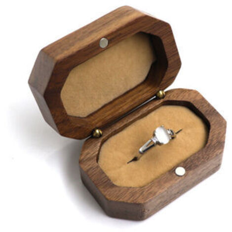 BUNTHAUS Boîte à bagues en forme double, boîte à bagues de mariage, boîte à bagues de mariage, fiançailles de mariage pour la Saint-Valentin(Champagne)