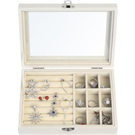 BUNTHAUS Boite a Bijoux Homme Femme, 20 x 15 x 5 cm , Boite à Bijoux Femme, Boite Bijoux Voyage, Petit Coffret Boîtes à Bijoux et Présentoirs pour Rangement Bijoux Collier Bracelet Boucles d'oreilles