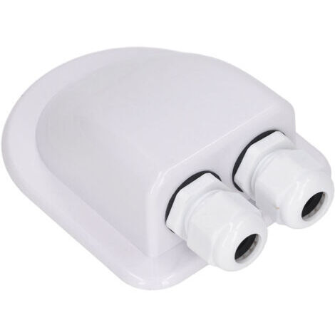 BUNTHAUS Boîte de jonction de câble ABS, panneau solaire étanche, presse-étoupe à Double fil pour câblage d'alimentation externe, blanc