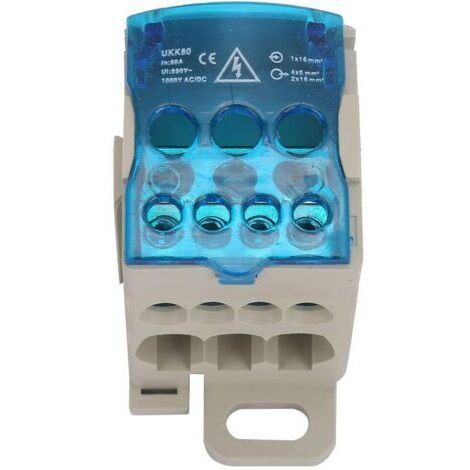 BUNTHAUS Boîte De Jonction,80A Bornier Electrique, Répartiteur Electrique, Bornier rail din 16 mm², Bornier de Neutre, Boite de distribution, Pour Armoires De Distributio armoires haute tension
