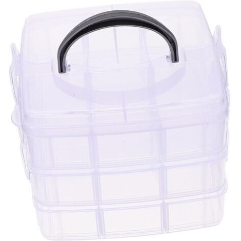 BUNTHAUS Boîte de Rangement à Trois Couches Multifonction Boîte Compartimentée pour Washi Tape Rangement Cosmétique et Médicaments Plastique TransparentDesign Pratique et Léger